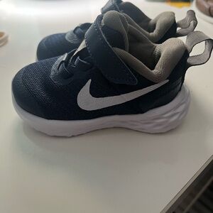 Nike Blue and White Sneakers with Velcro Strap